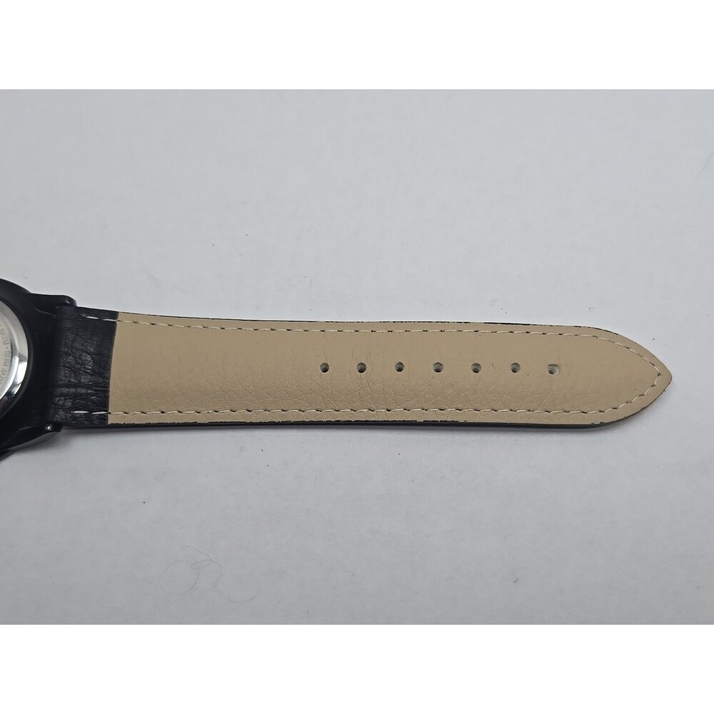 Skagen Denmark Black Stainless 38mm Date Mens Slim Watch New Battery Leather - Picture 11 of 12